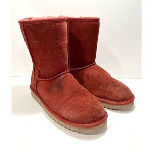 Koolaburra by Ugg Red Suede Faux Fur Lining Winter Boots